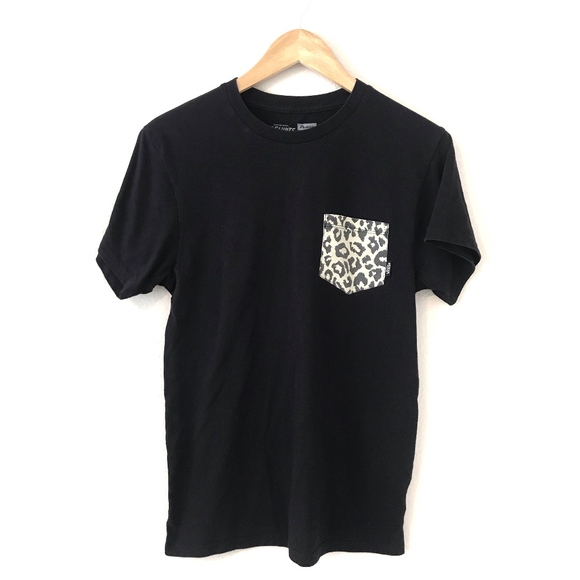 Vans Tops - Vans Leopard Pocket Black T-Shirt Tee